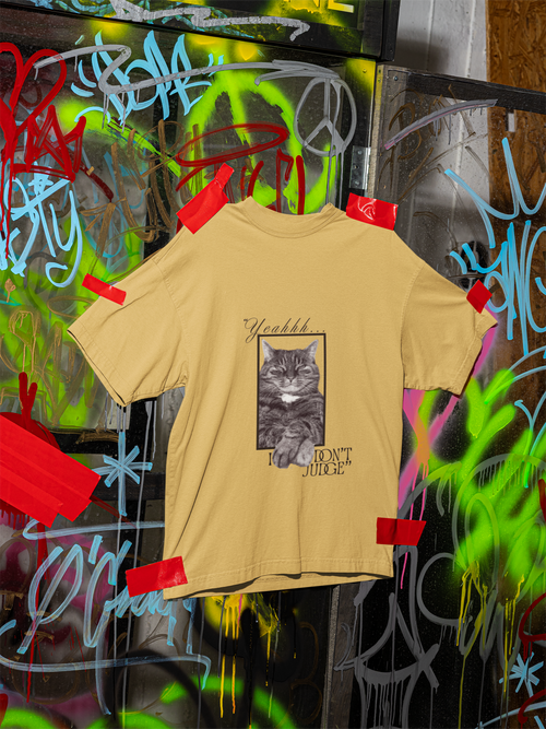 Beige Judge & Purr Tee