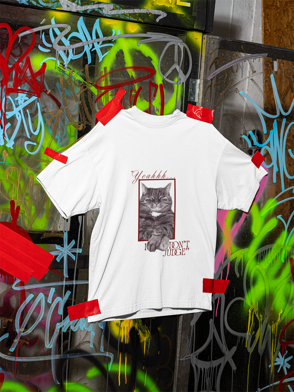 White Judge & Purr Tee