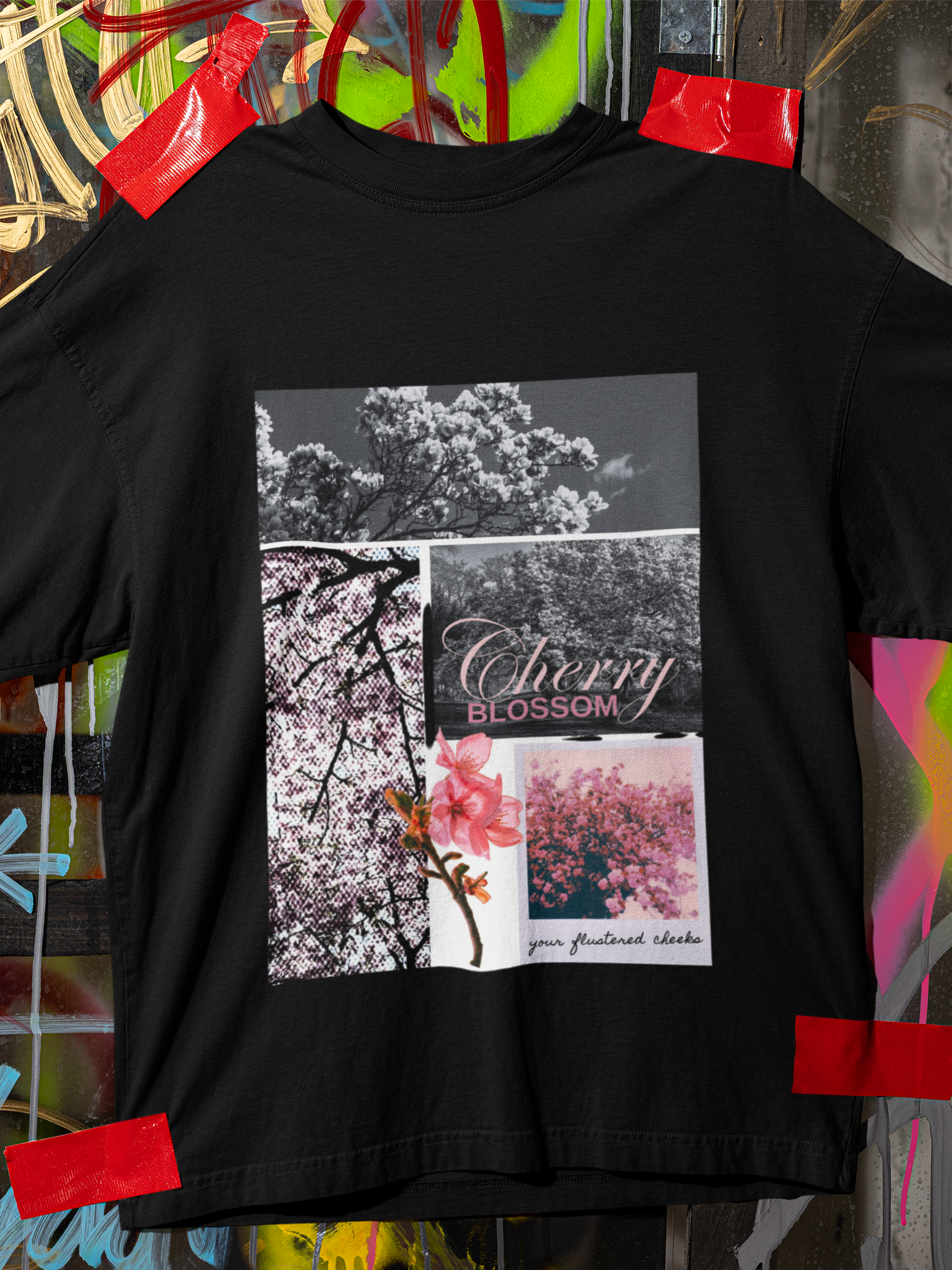 Black Cherry Blossom Polaroid Tee