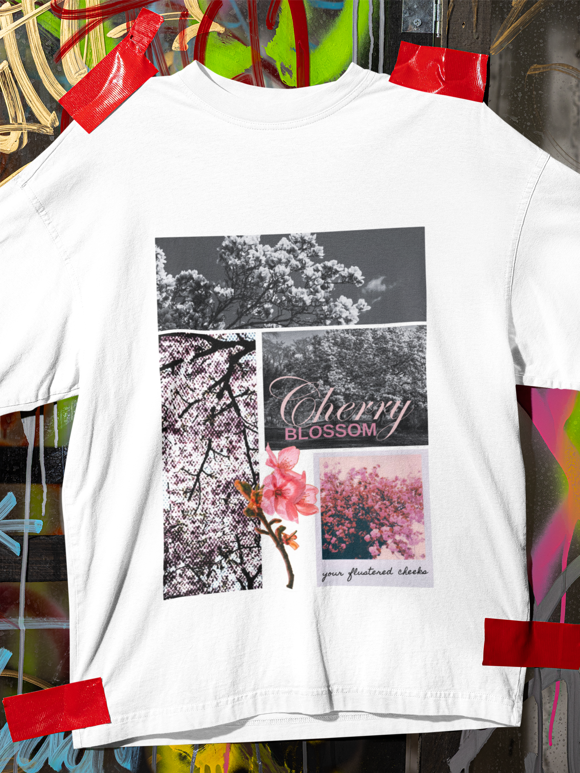 White Cherry Blossom Polaroid Tee