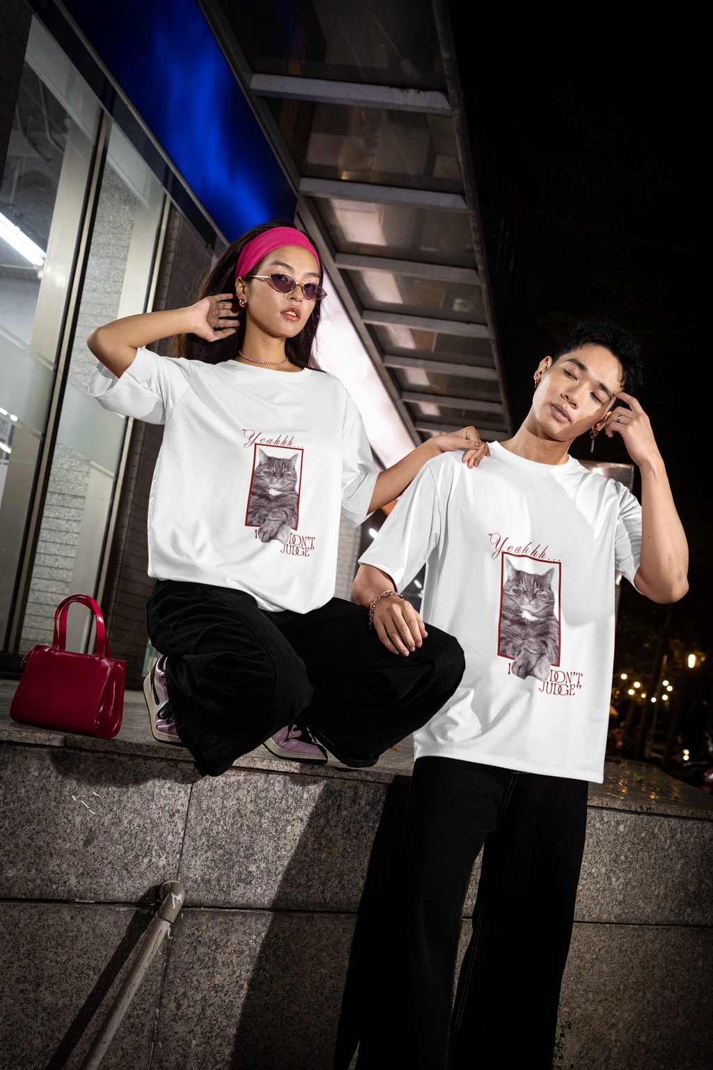 White Judge & Purr Tee