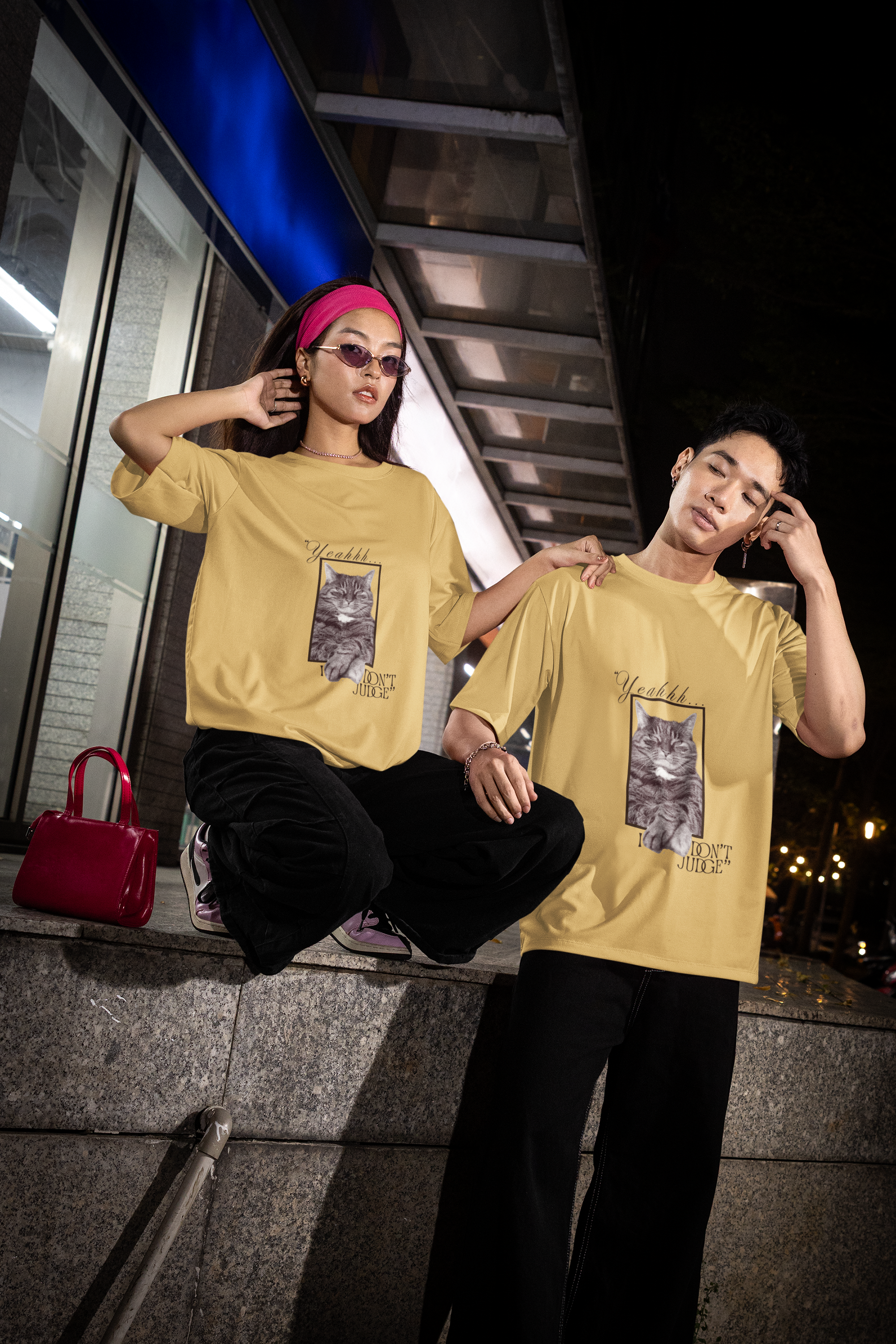 Beige Judge & Purr Tee