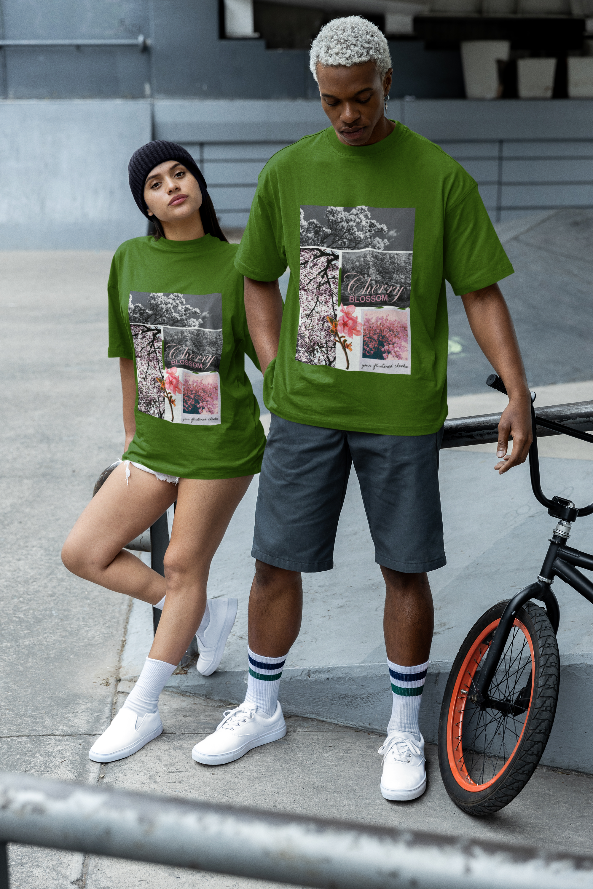 Green Cherry Blossom Polaroid Tee