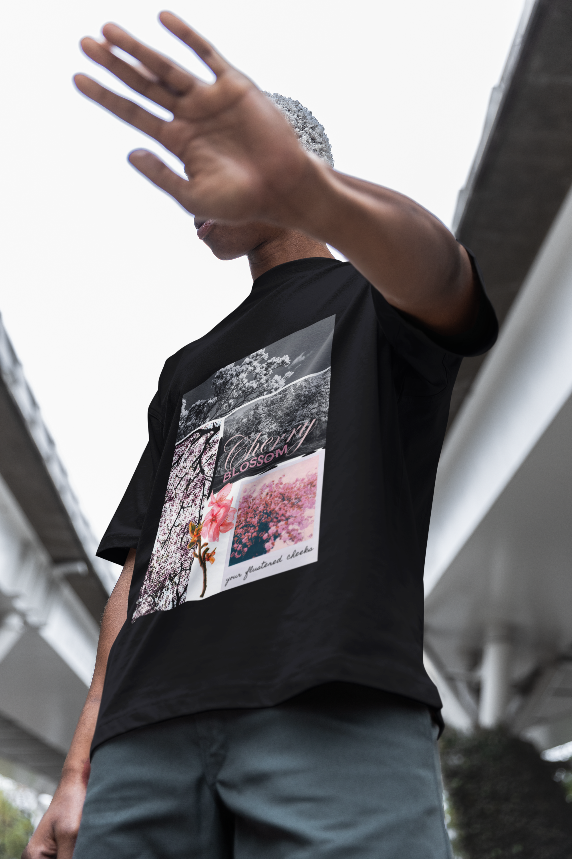 Black Cherry Blossom Polaroid Tee