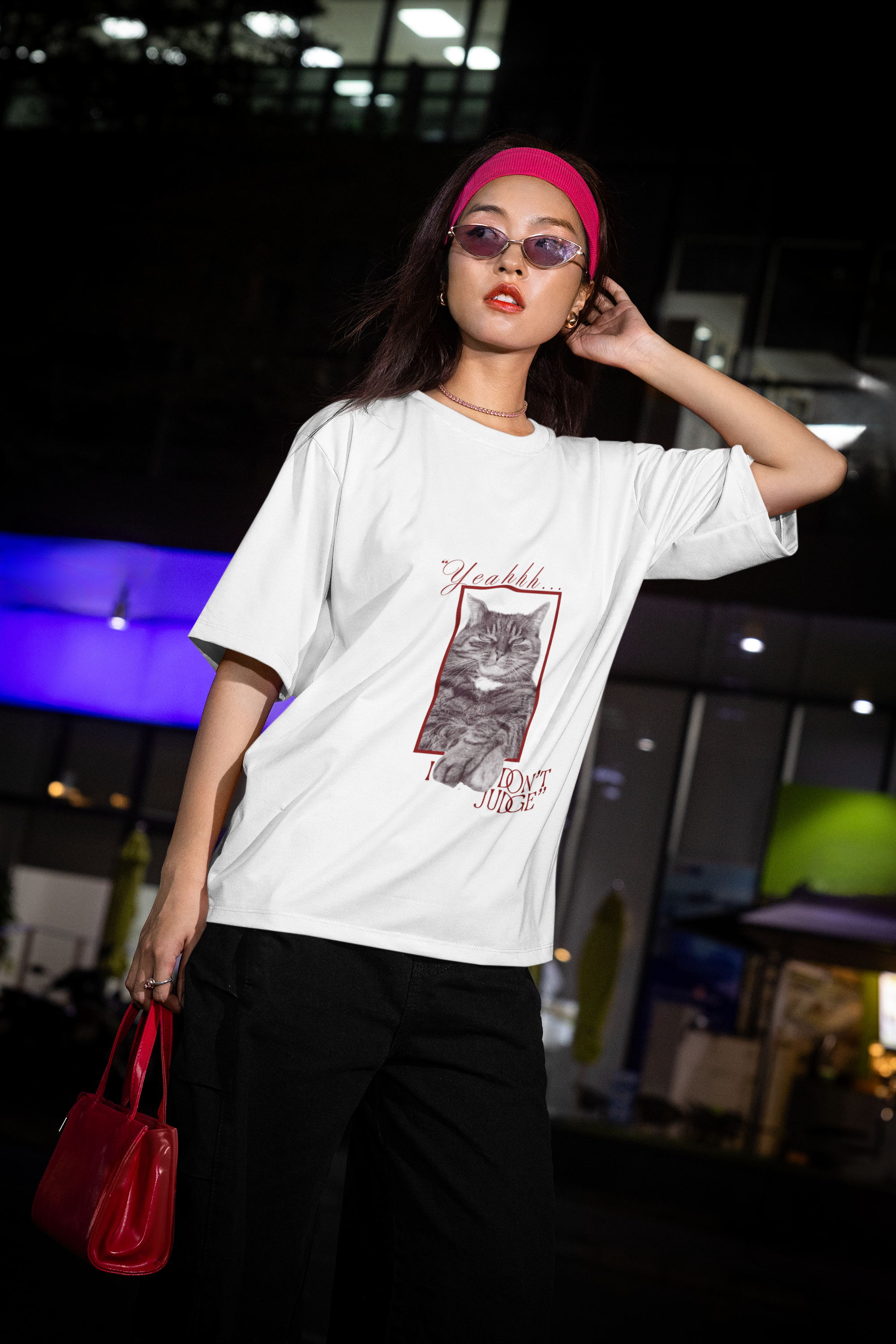 White Judge & Purr Tee