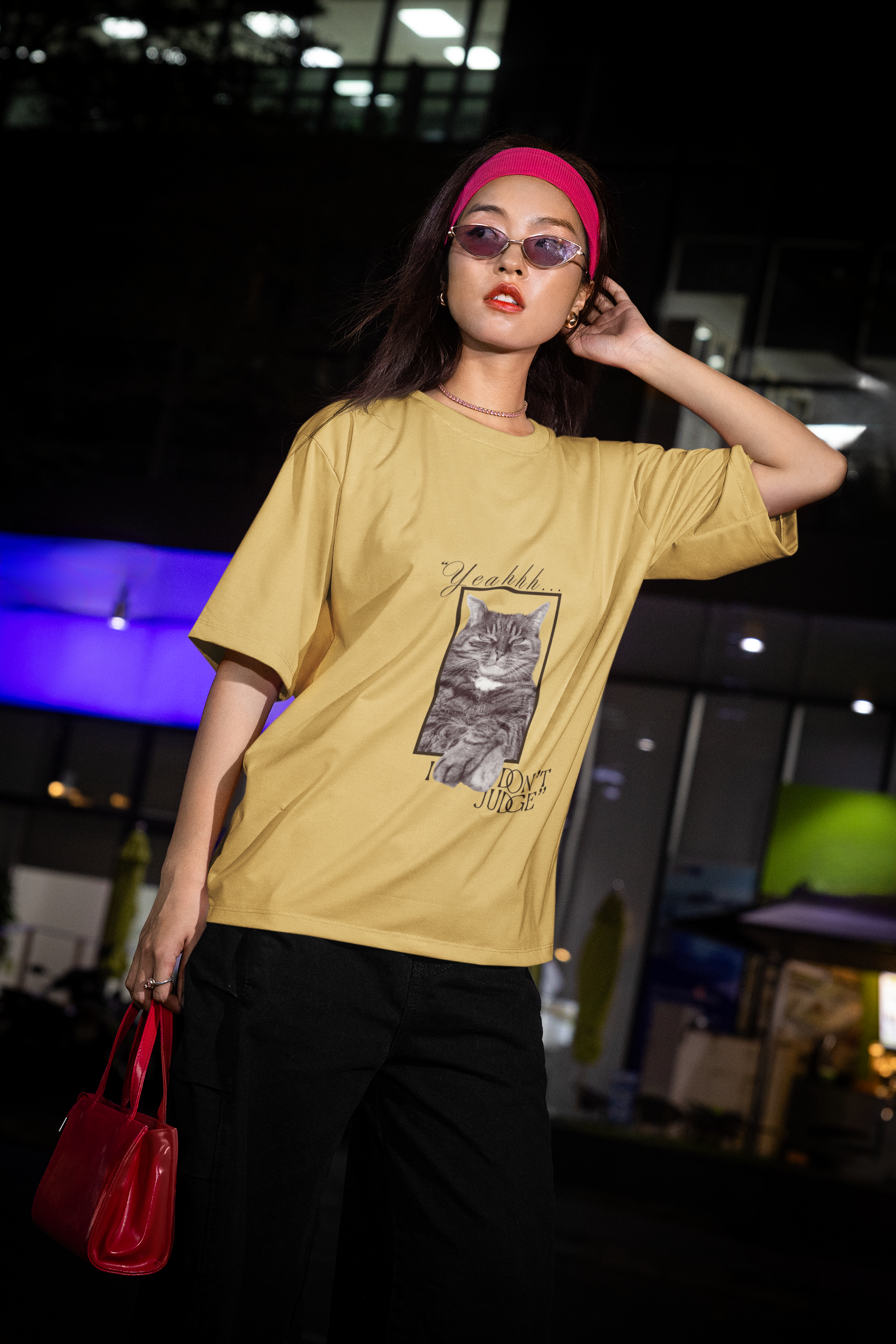 Beige Judge & Purr Tee
